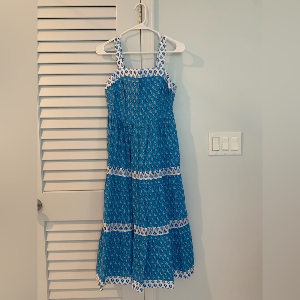 J.Crew Factory Blue Block print Sundress